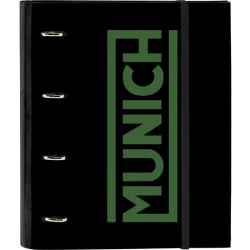 SAFTA CARPETA 4 ANILLAS 35MM CON RECAMBIO MUNICH "CAVIAR" - Carpeta Anillas Licencia Oficial - Diseño Exclusivo - Ideal para Uso Diario - Material Duradero - Compatible con Hojas A4