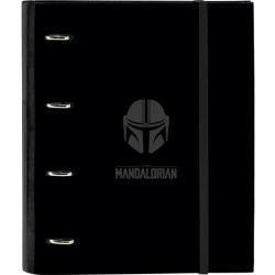 SAFTA CARPETA 4 ANILLAS 35MM CON RECAMBIO THE MANDALORIAN TEEN - Carpeta Anillas Licencia Oficial - Diseño Exclusivo - Ideal para Uso Diario - Material Duradero - Compatible con Hojas A4