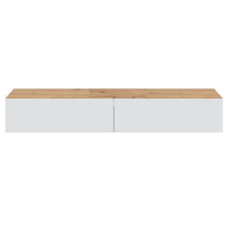 MOBELCENTER - Mueble TV Flotante Moderno de 180 cm con Acabado Roble Nodi y Blanco Artik, Diseño Elegante y Práctico para Sala de Estar(1511)