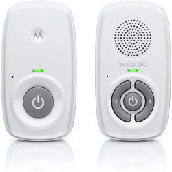 Motorola Nursery AM21 Monitor de Audio para Bebés - Monitor Digital con Tecnología DECT para Monitoreo de Audio, Largo Alcance, Control de Volumen, Micrófono de Alta Sensibilidad - Blanco