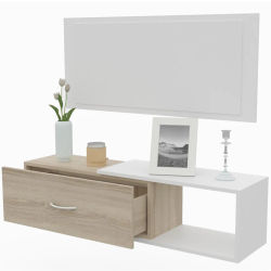 Dormidan Recibidor con espejo y cajón moderno, mueble de entrada.