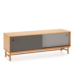 VS Venta-Stock Mueble TV Magnus 2P Roble/Gris para Salón con Amplia Capacidad de Almacenamiento