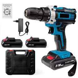 Atornillador a Batería 21V Linea Hd | Velocidad Ajustable 1350rpm | 2 baterías | 2 puntas, estuche y cargador
