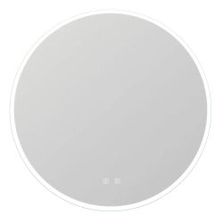 Aica Espejo LED de baño redondo 80 x 80 cm, Bluetooth, brillo regulable, antivaho