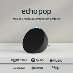 Altavoz inteligente - Amazon Echo Pop Bluetooth con Alexa de Sonido Potente y Compacto, Negro