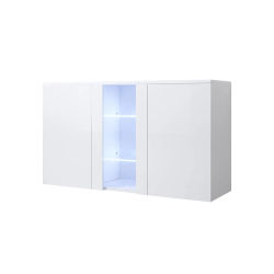 MB Muebles Bonitos - Aparador de salón, LED, Ancho 120cm, Colgante, Patas 2cm o 12cm, 2 puertas, 1 vitrina, Modelo Luke A1