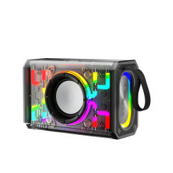 Altavoz S843 Transparente 15W Potente - Wireless Speaker con Bluetooth 5.3, Iluminación RGB LED, Función TWS, Radio FM Integrada, Batería Duradera 2400mAh, Reproducción Extendida, Carga Tipo C,