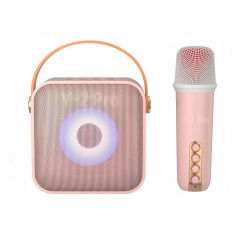 Altavoz Bluetooth con micrófonos inalámbricos para niños y adultos, portátil con luz envolvente colorida