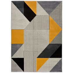 ATTICGO Alfombra de Interior Estilo Geométrico en Gris - Gladys 12138 | 60X120, 80X150, 140X200, 160X230, 200X290 cm