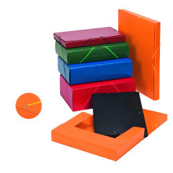 Carchivo carpeta de proyectos 7cm montada cartón compacto pintado brillo con gomas folio azul