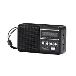 LIFA Radio FM digital pequeño con Bluetooth y entradas USB y tarjeta SD, radio portátil recargable WS2319