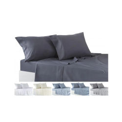 Todocama - Juego de Sábanas de 4 Piezas – Sábana Bajera Ajustable – Encimera - Dos Fundas de Almohada.