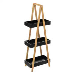Factory Cuadros Estantería Hassun de Bambú para Baño - 3 Estantes de Almacenaje - Mueble Organizador - L. 30 X P. 18 X H. 82 Cm