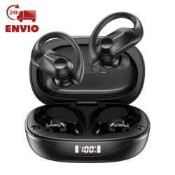 Lenovo Auriculares Inalámbricos LP75, Bluetooth 5.3, Con Resistencia al Agua, Con Función Táctil, Auriculares Deportivos para Gimnasio y Correr, Pantalla Digital LED, reducción de ruido,