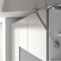 Pistón Kraby para Puertas Ascendentes de Madera, Cierre Amortiguado, Fuerza 80-200 Newton, Largo 244-355 cm, Compatible con Muebles de Cocina y Armarios