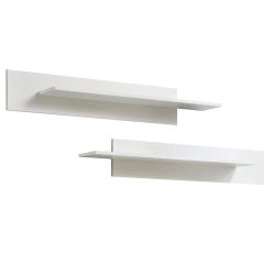 MB Muebles Bonitos - Set 2 Estantes de Pared Colgantes, Largo 100cm, Blanco y Negro, Acabado Mate, Modelo Nora