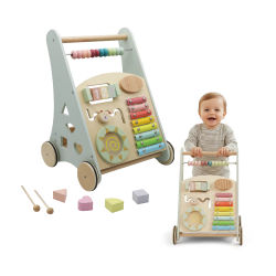 Buddy Baby Montessori- Andador bebés de madera - Carrito correpasillos para primeros pasos con juguetes y actividades - Carro caminador para bebé +12 meses
