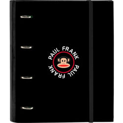 SAFTA CARPETA 4 ANILLAS 35MM CON RECAMBIO PAUL FRANK "CAMPERS" - Carpeta Anillas Licencia Oficial - Diseño Exclusivo - Ideal para Uso Diario - Material Duradero - Compatible con Hojas A4