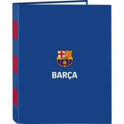 SAFTA CARPETA FOLIO 4 ANILLAS MIXTAS F.C.BARCELONA 2ª EQUIPACION - Carpeta Anillas Licencia Oficial - Diseño Exclusivo - Ideal para Uso Diario - Material Duradero - Compatible con Hojas A4