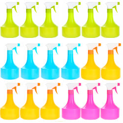 Botella en Spray 500ml. Pack 18 Pulverizadores de Plástico en 4 Colores: Verde, Naranja, Rosa y Azul. Tamaño Único: 11x11x19 cm. Pulverizador de Plantas, Uso Doméstico, Hostelería. Spray Perfecto