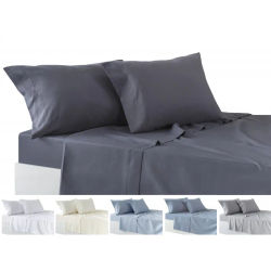 Todocama - Juego de Sábanas de 4 Piezas – Sábana Bajera Ajustable – Encimera - Dos Fundas de Almohada