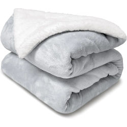 Manta Borrego 130x160cm/160x220cm/220x240cm, Manta Sofa Reversible de Franela y Sherpa, Manta Cama Gruesa, Manta Borreguito, Sobrecama, Manta Caliente, Suave, Transpirable para Invierno