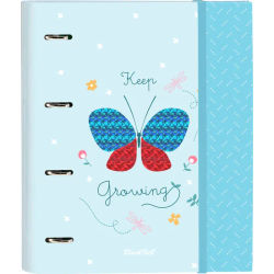 SAFTA CARPETA 4 ANILLAS 35MM CON RECAMBIO BLACKFIT8 "MARIPOSA" - Carpeta Anillas Licencia Oficial - Diseño Exclusivo - Ideal para Uso Diario - Material Duradero - Compatible con Hojas A4