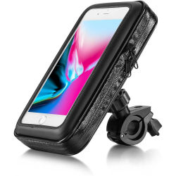 TEMCO Soporte Movil para Bici con Funda Impermeable, Soporte para teléfono a prueba de agua, bolsa de teléfono para bicicletas de ejercicio, soporte para teléfono y navegación, soporte móvil para