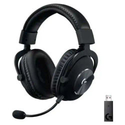 Logitech g pro x auriculares gaming inalambricos dts 7.1 con microfono - tecnologia lightspeed - microfono flexible - diadema ajustable - almohadillas acolchadas - altavoces de 50mm - color negro
