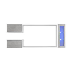 MB Muebles Bonitos - Conjunto Mueble de Salón, LED, Ancho 230cm, Blanco y Gris, Mueble TV, Modelo Urko