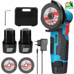 Mini Amoladora Angular 18V Linea Hd | 2 Baterías, 2 discos, cargador y estuche. Mini Radial.