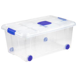 Caja Almacenamiento plástico para Guardar y Ordenar Juguetes, Libros, Documentos, Ropa, Mantas. Cierre Hermético, Gran Capacidad y Resistencia