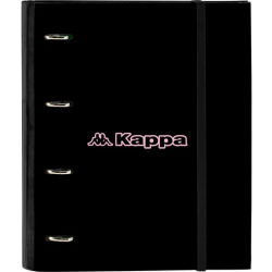 SAFTA CARPETA 4 ANILLAS 35MM CON RECAMBIO KAPPA "SILVER PINK" - Carpeta Anillas Licencia Oficial - Diseño Exclusivo - Ideal para Uso Diario - Material Duradero - Compatible con Hojas A4