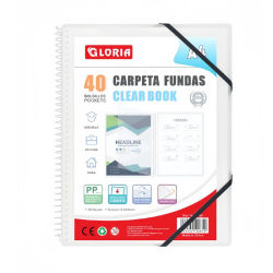 Carpeta Con Fundas Espiral Flexible Organizadores Carpeta Colores con 20 30 40 Y 60 fundas, Fundas Transparentes Lisas, A4, Tapa Plástico Resistente, Uso Escolar, Personal o de Oficina