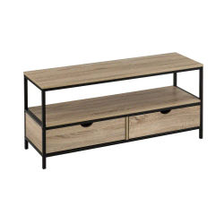 Lola Home Mueble TV de acero negro con 2 cajones de 57x39x120cm