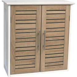 Tendance - Mueble de Baño Armario para Pared Miami / Stockholm Armario 2 Puertas y 1 Estante de Madera Para Cuarto de Baño Almacenaje