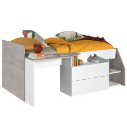 Miroytengo Cama Valky con Escritorio 2 cajones habitación Infantil en Varios Colores Dormitorio Mueble 90X200/190 cm