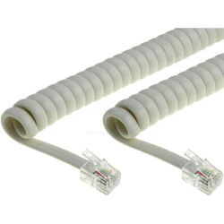 Cable Telefono RJ09 4P4C Espiral 2m Color Marfil 2190