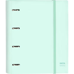 SAFTA CARPETA 4 ANILLAS 35MM CON RECAMBIO SAFTA MENTA - Carpeta Anillas Licencia Oficial - Diseño Exclusivo - Ideal para Uso Diario - Material Duradero - Compatible con Hojas A4