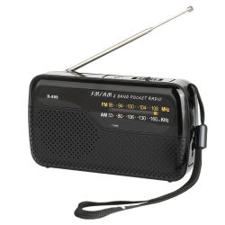 Radio Portátil AM/FM RAYPOW con DSP Antiinterferencias, Funciona con 2 Pilas AA, Altavoz Potente, Ideal para Viajes, Uso en Interiores y Exteriores, Negro