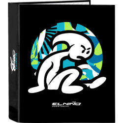 SAFTA CARPETA 4 ANILLAS 35MM LOMO ANCHO EL NIÑO "GREEN BALI" - Carpeta Anillas Licencia Oficial - Diseño Exclusivo - Ideal para Uso Diario - Material Duradero - Compatible con Hojas A4