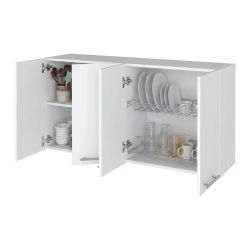 TUHOME Mueble de Pared para Cocina Blanco 120 con Estante para Platos - Amplio Espacio de Almacenamiento
