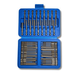 Juego de Puntas Largas 1/4” 50 Piezas Acero CRV para Atornillador Eléctrico o Manual Torx Allen Philips