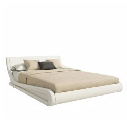 Muebles Bonitos - Cama de Matrimonio, Cabecero, Madera y Polipiel, Somier de lamas, Más Colores y Medidas, Modelo Alessia