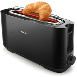 Philips Daily Collection - Tostador (1 rebanada(s), Negro, De plástico, Giratorio, China, 950W)