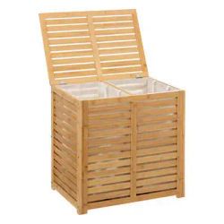 Factory Cuadros - Mueble para la Colada de Bambú Sicela 100 L - Cesto Ropa Sucia - Cesta Ropa Sucia