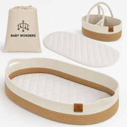 Baby Wonders® Cambiador Bebe, Cesta Cambiador Bebe, Cesta Bebe Portatil, Canastilla Cambiador Bebe, Cambiador Bebe Impermeable, Mueble Cambiador Bebe, Canasta Mimbre Cambiador Bebe, Cesta Con Colchón