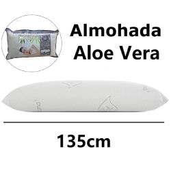Almohada aloe vera FIBRA Y ESPUMA,Almohada de 70/90/135/150cm,ANCHO 40CM, antiácaro y antibacteriano, copos de aloe vera, almohada de fibra ESPUMA, ligera y hipoalergénica,Dosantex,fespu