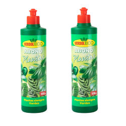 Versoleco - Pack 2 Botellas Abono Líquido Para Plantas De Hoja Verde 500 Ml - Nutrición Esencial