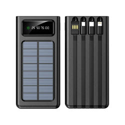 Cargador portátil Solar Power Bank 12000Mah/20000Mah Gran Capacidad Incorporado 5 Salidas y 3 entradas Cable y Linterna Compatible con Todos los teléfonos Inteligentes y Dispositivos USB